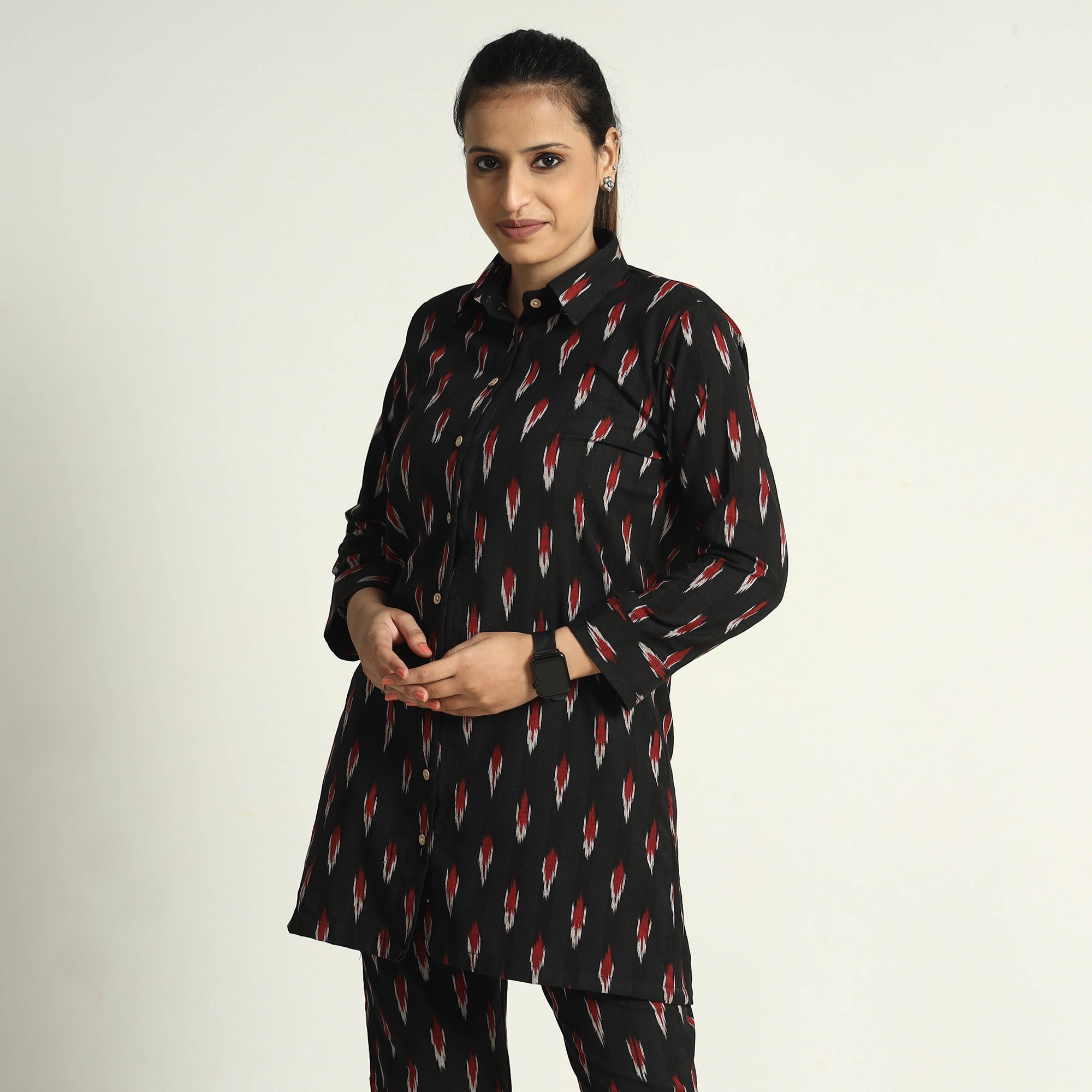 ITOKRI CASUALS Black - Pochampally Ikat Cotton Co-Ord Set - view 3