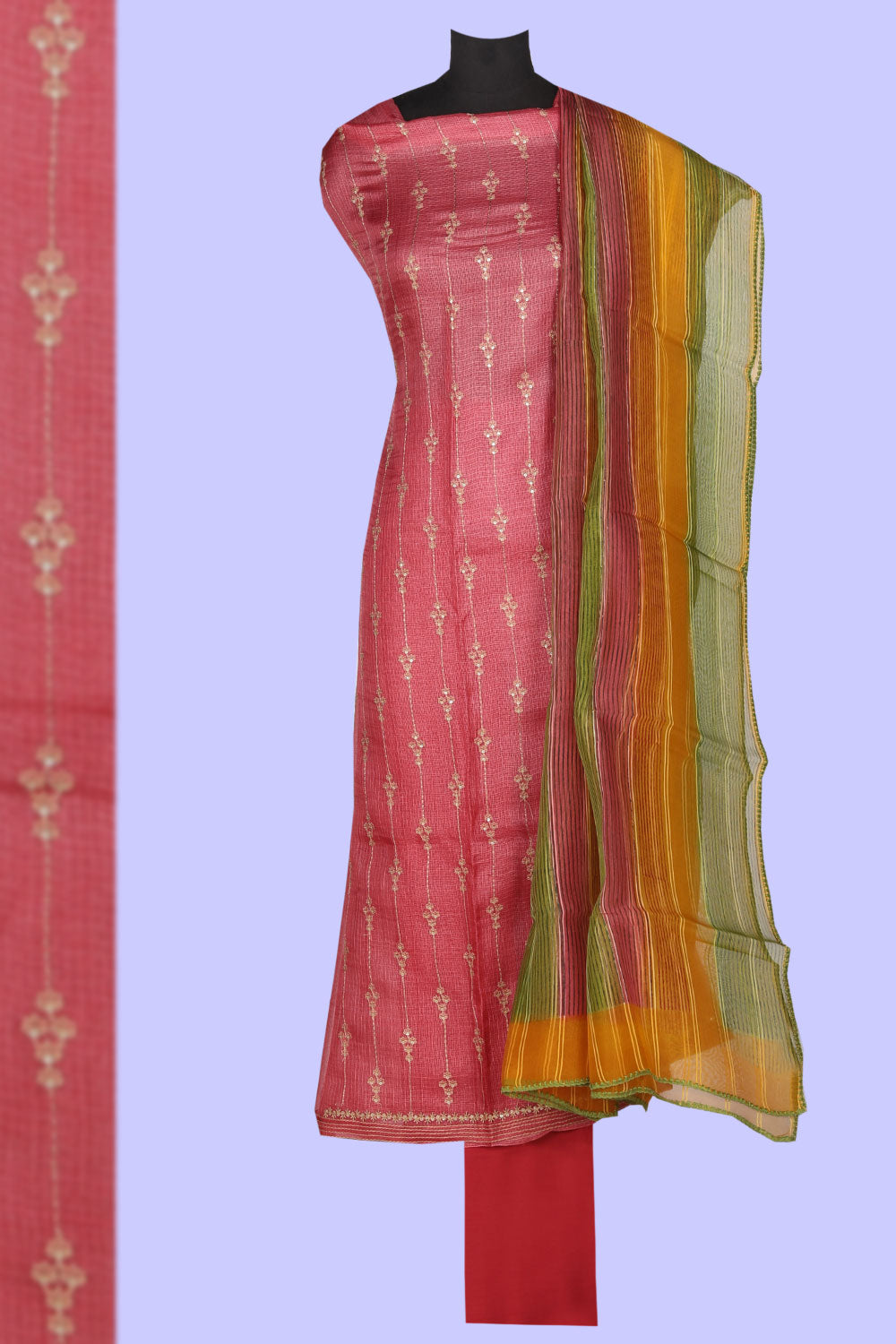 Kalanjali Gorgeous Kota Unstitched Suit With Dupatta (3 Pcs Set)