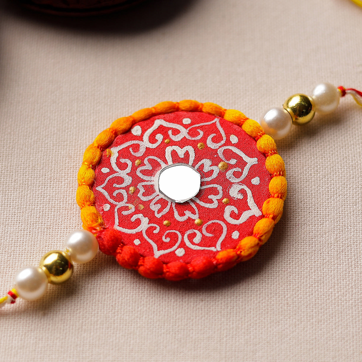 KHUSHBASH - HAPPY LOOM OF EAST Bishnupur Handpainted Fabric Rakhi 18 - view 2