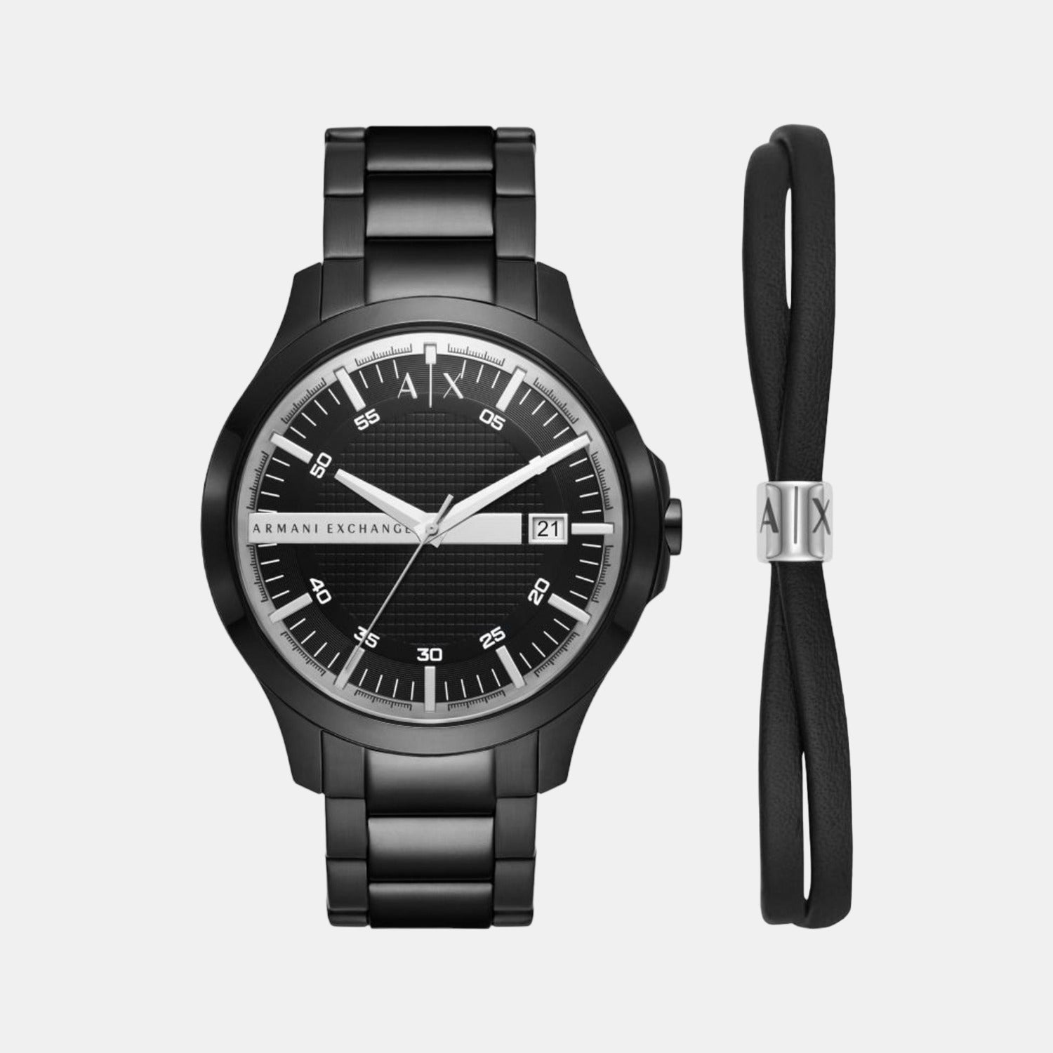 Armani Exchange Hampton Men Quartz Black Dial Analog Stainless Steel Watch AX7134SET - view 2