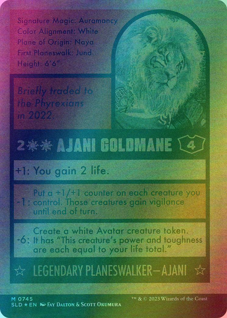 Borderless signed magic – Ajani Goldmane // Ajani Goldmane [0745] [Borderless] [Signed] [Magic: The Baseballing] [Secret Lair Drop] [Foil]
