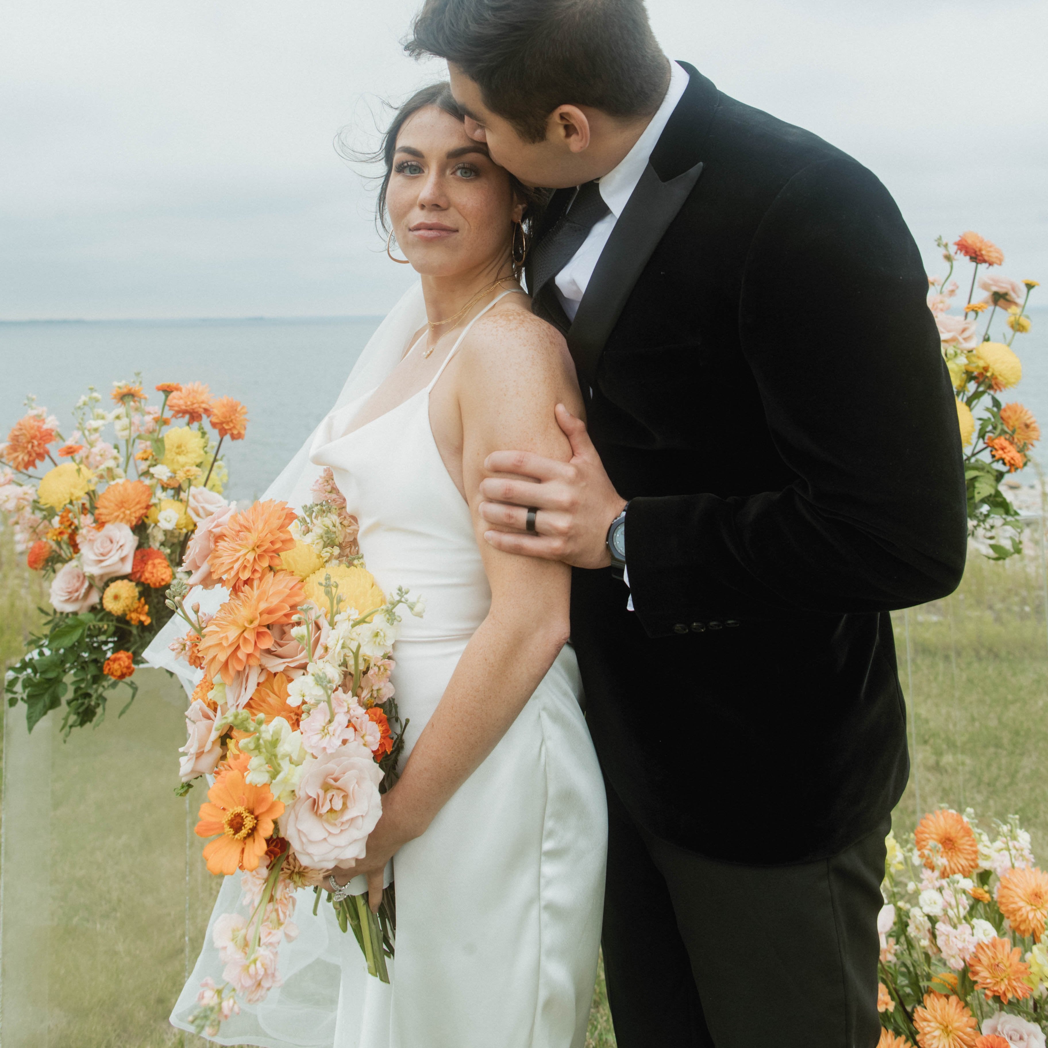 fiftyflowers.com Dreamy Orange and Yellow Grassland Elopement - view 7