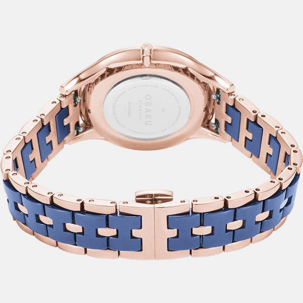 Obaku Fin Sunset Women Quartz Blue Dial Analog Stainless Steel Watch V217LXVLSL - view 2