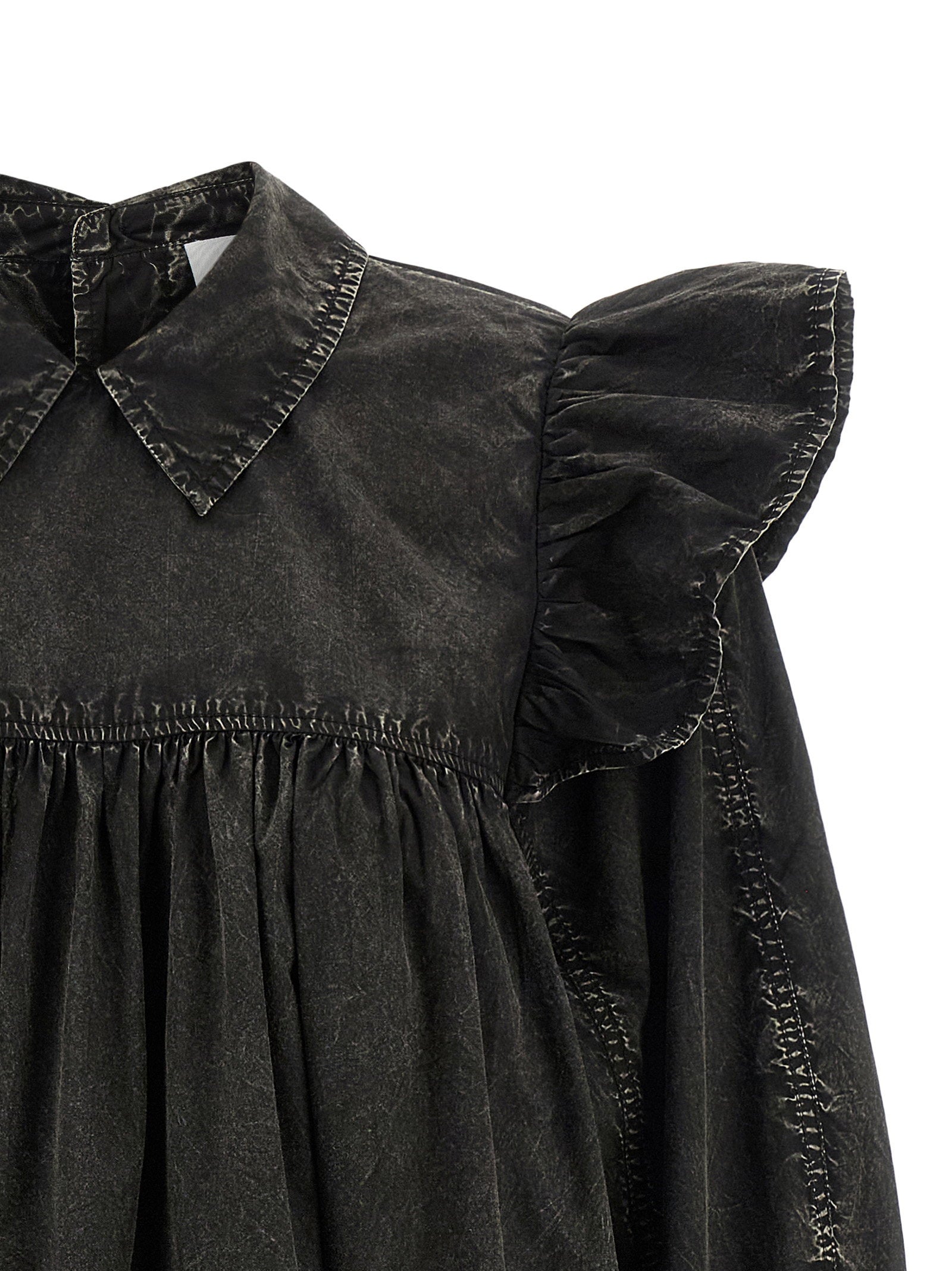 Ganni Black Washed Mini Shirt Dress – 100% organic cotton - view 3