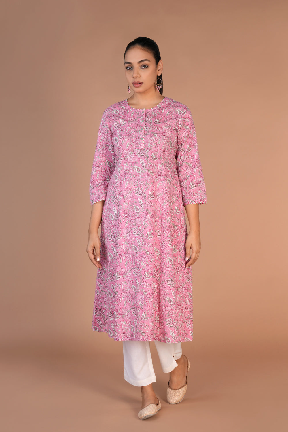 Kalanjali Ethnics Hand block printed cotton kurti
