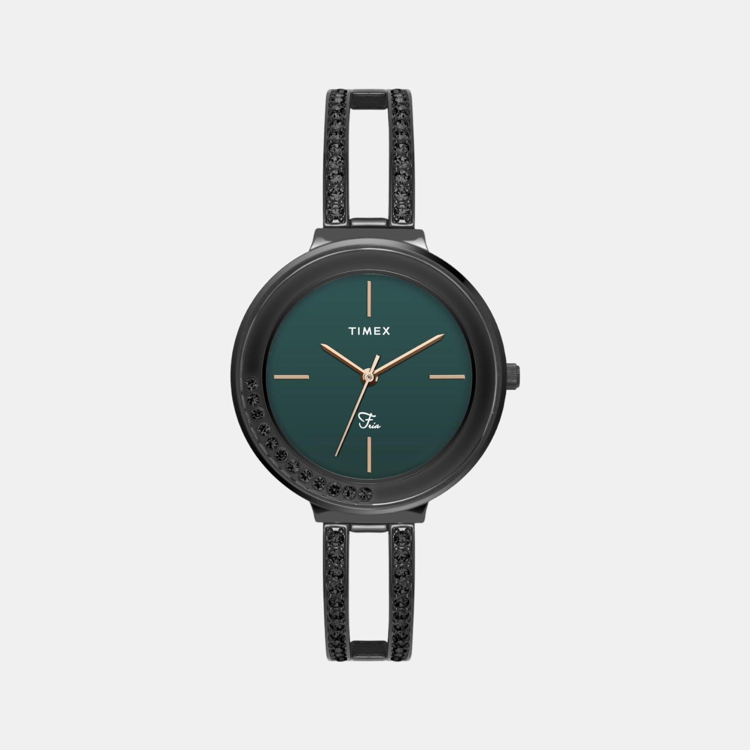 Timex Fria Women Quartz Green Dial Analog Stainless Steel Watch TWEL13505