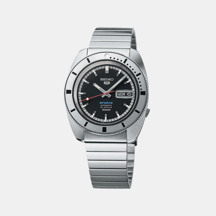 Seiko 5 Sports Pepper Black 1968 Recreation Limited Edition Men Automatic Black Dial Analog Stainless Steel Watch SRPL05K1