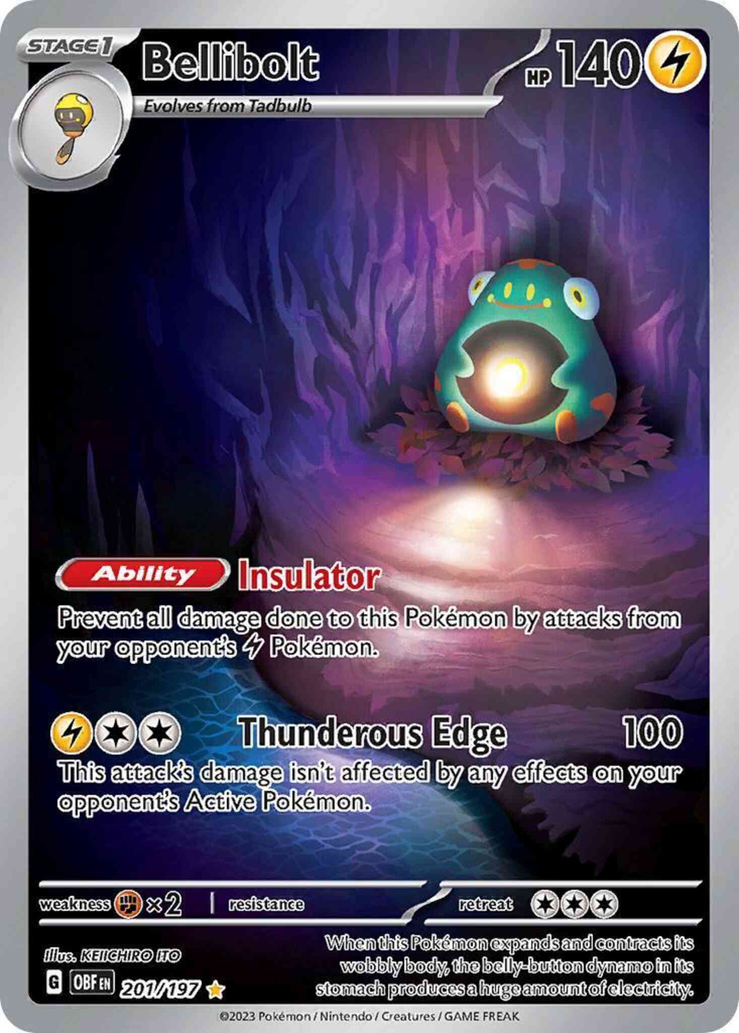 Illustration rare sv03-201 – Pokémon Bellibolt - 201/197 - Illustration Rare [sv03-201] [Ultra]