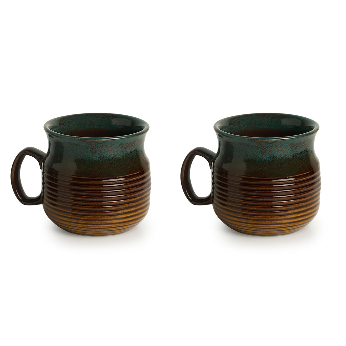 EXCLUSIVELANE 'Amber & Teal' Studio Pottery Mugs in Ceramic (Set Of 2) - view 2