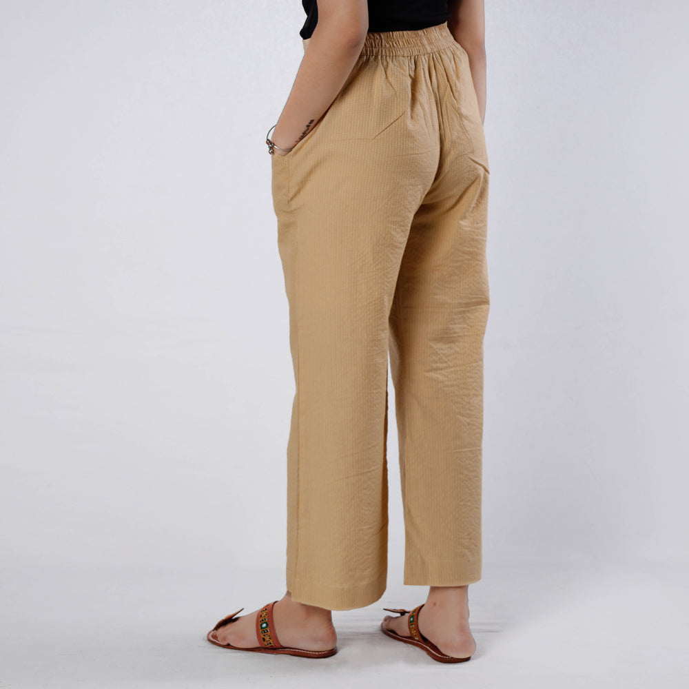 ITOKRI CASUALS Beige - Running Stitch Cotton Palazzo - view 3
