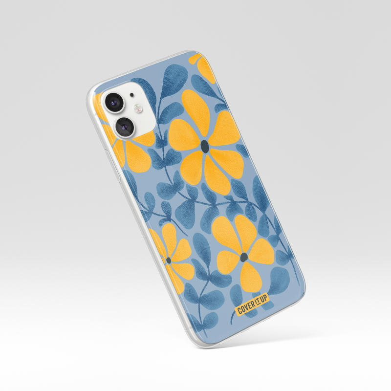 Cover It Up Blue Floral Aesthetic Clear Silicone Case - view 5