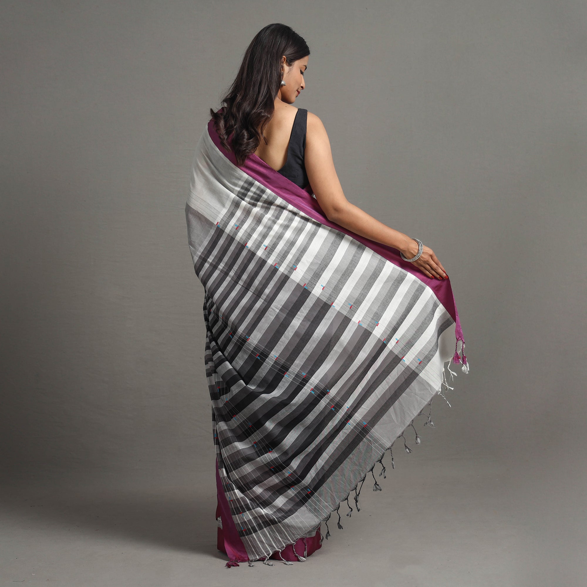 CHITRIKA Kuppadam Silk Border Cotton Handloom Saree 88 - view 4