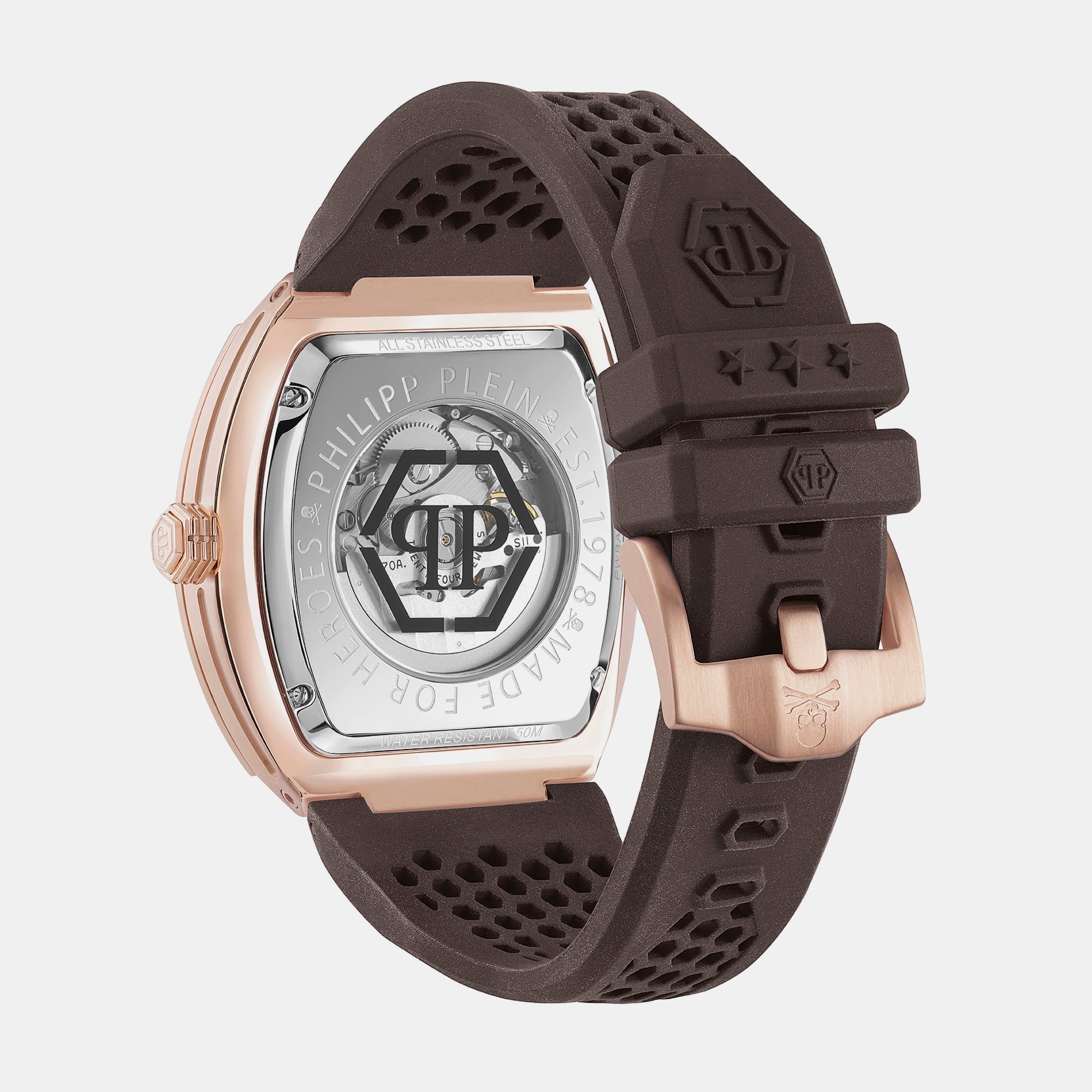 Philipp Plein $keleton Men Automatic Black Dial Analog Silicone Watch PWBAA1723 - view 3