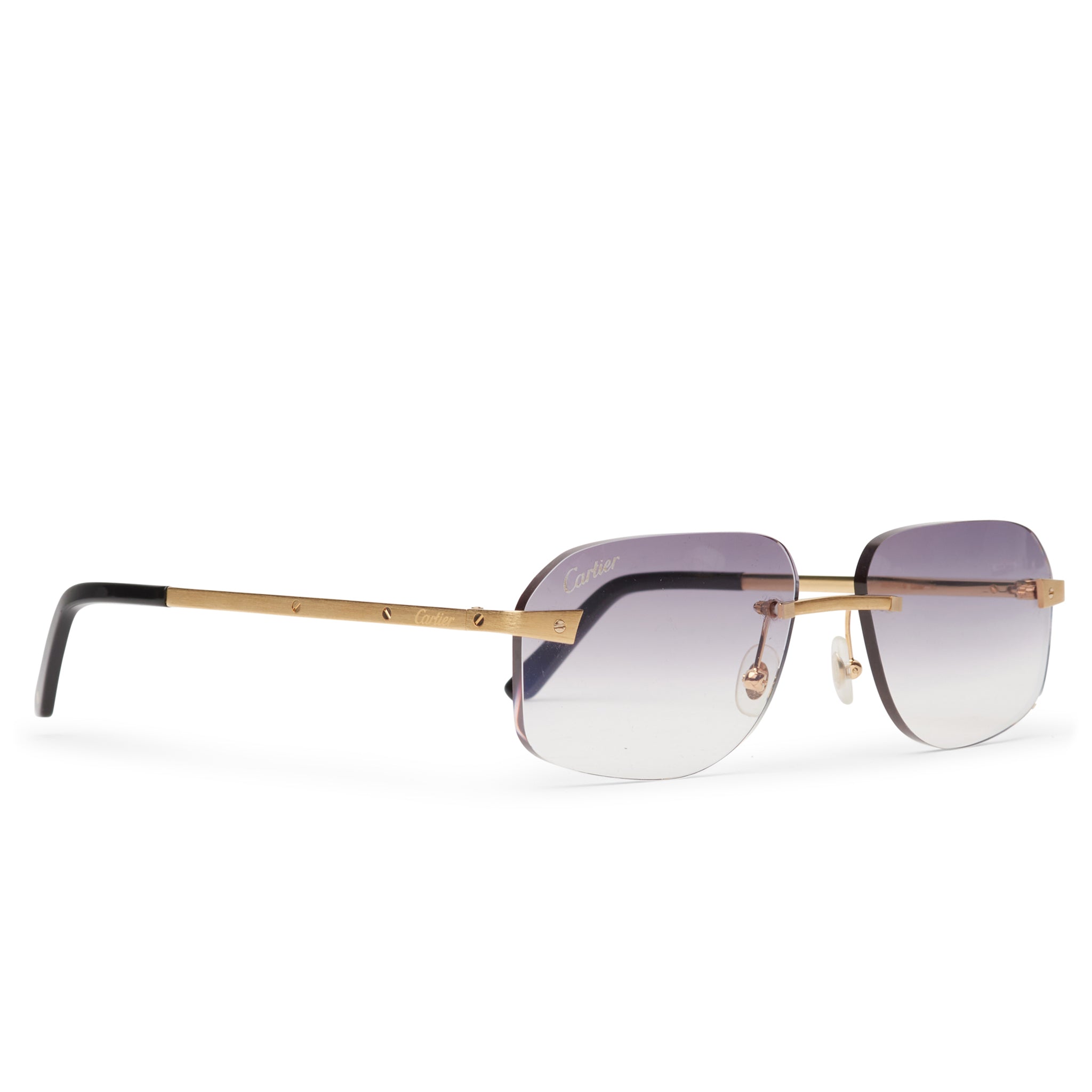 Cartier Eyewear Custom CT0167O-001 Santos De Cartier Rimless Sunglasses - view 2