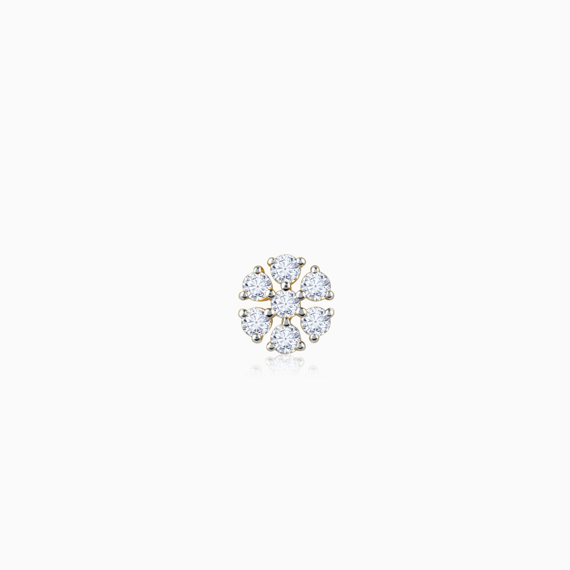 GIVA Jewellery Gold Circular Shine Diamond Nose Pin