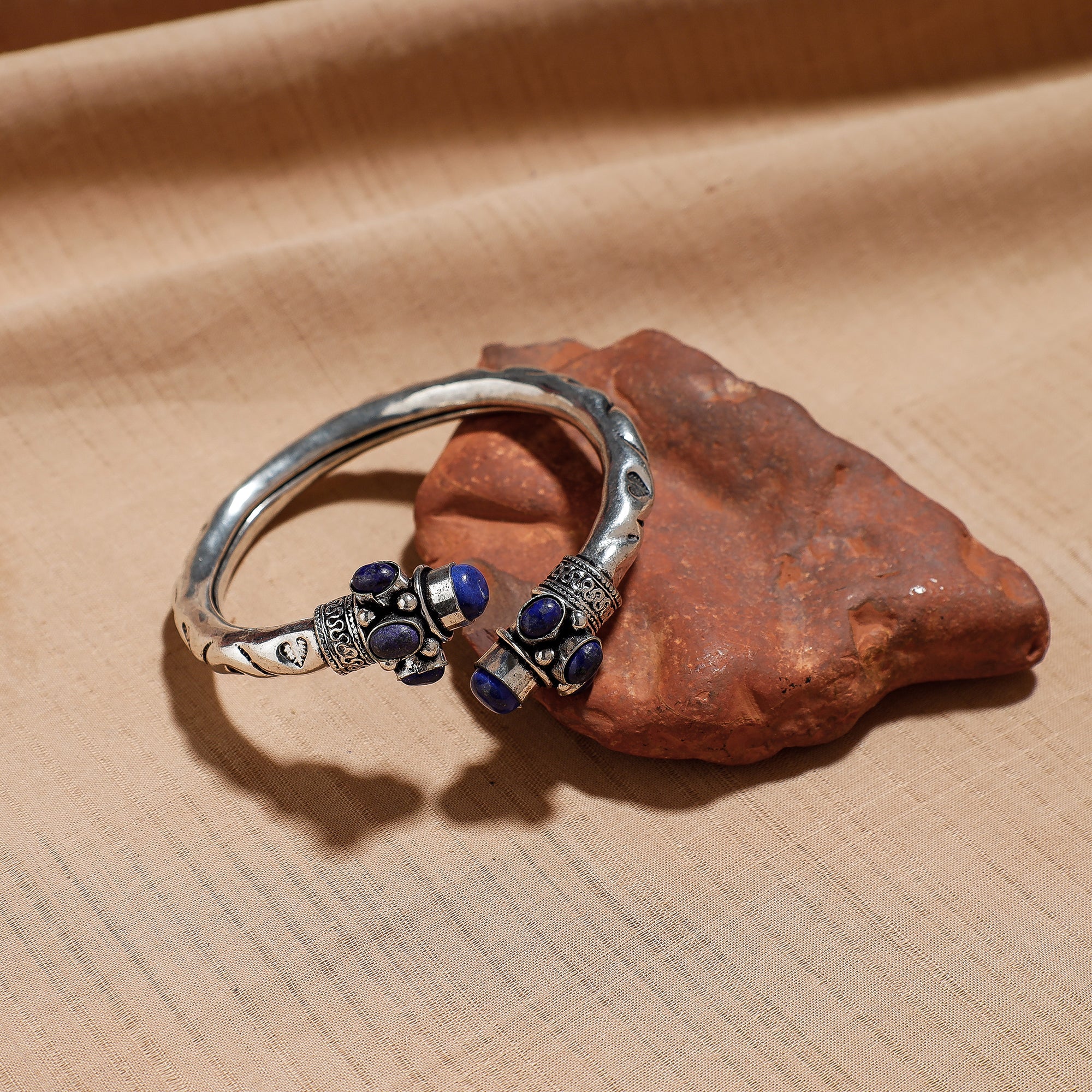 Silver kada bracelet – WHITE RIVER STORIES Antique Finish Oxidised German Silver Kada / Bracelet