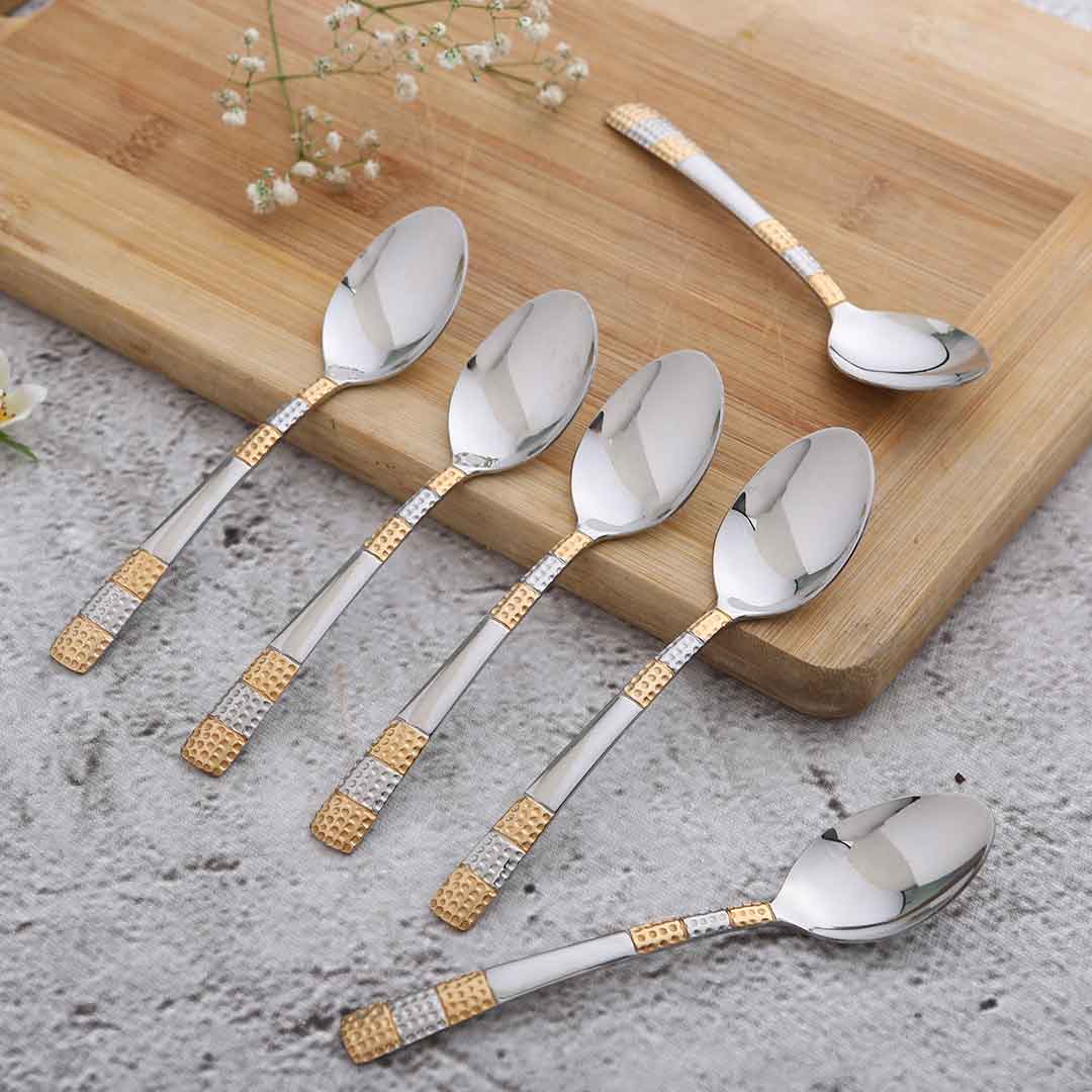 Wonderchef Roma Tea Spoon - Gold Plated - Set of 6pcs