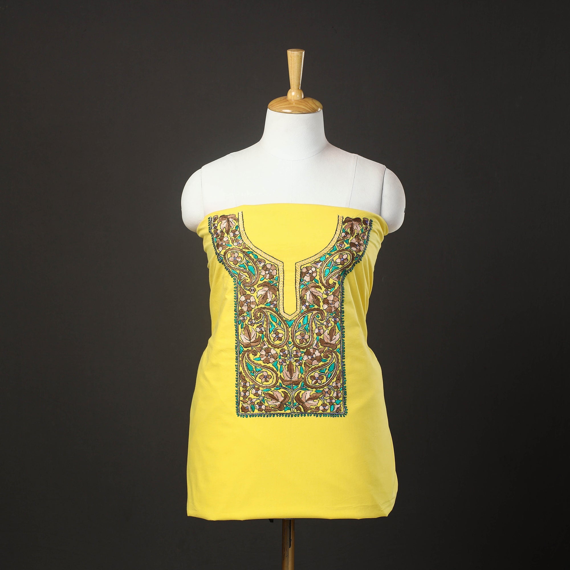 ITOKRI CRAFTS INITIATIVE 2pc Kashida Hand Embroidery Cotton Dress Material 49