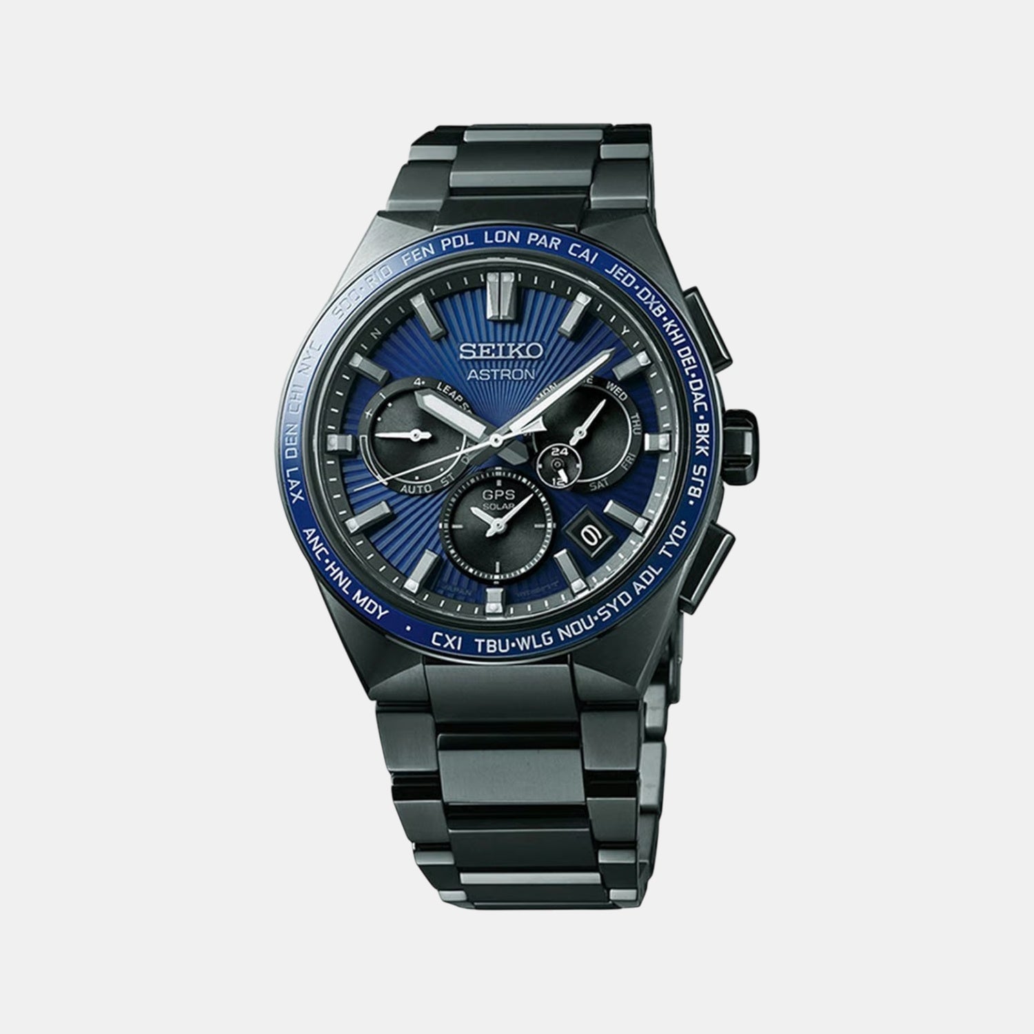 Seiko Astron Men Solar Blue Dial Chronograph Limited Edition Watch SSH121J1