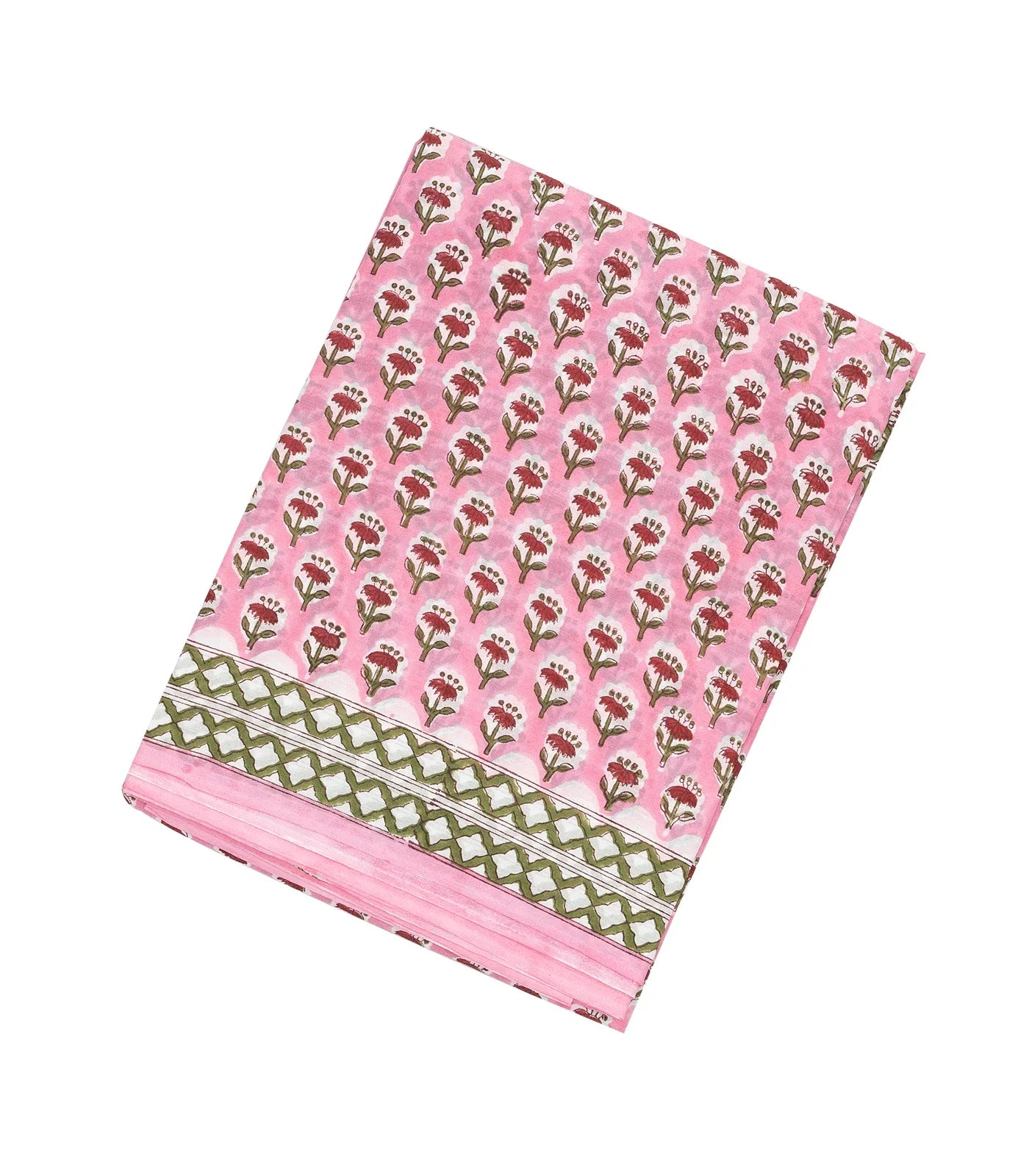 RmKV Bubblegum Pink Woven Jaipur Cotton Saree With Printed Floral Motifs