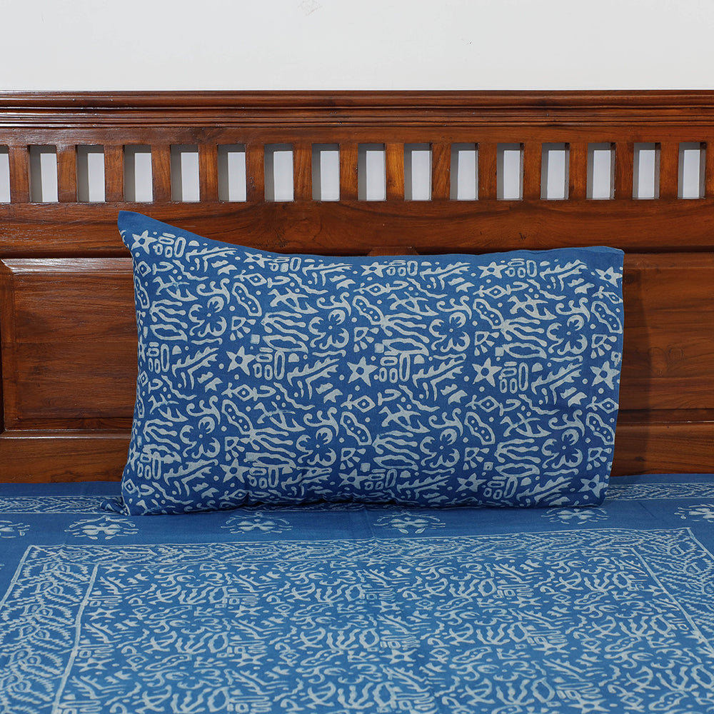 AHA VASTRA HANDLOOM Blue - Akola Block Printing Jhiri Pure Handloom Cotton Single Bedcover (94 x 59 in) - view 2
