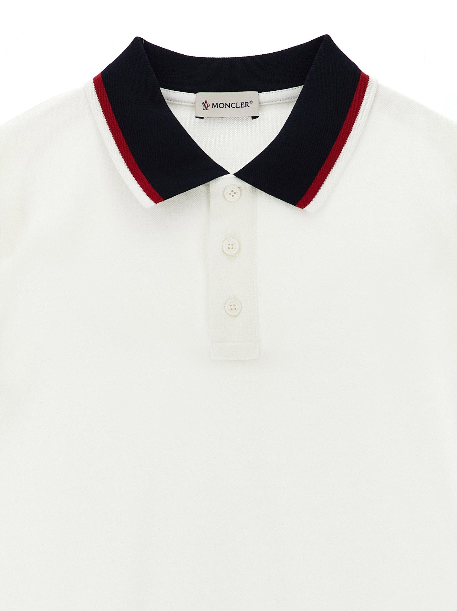 Moncler Enfant Tricolor Polo Shirt – 100% cotton - view 3