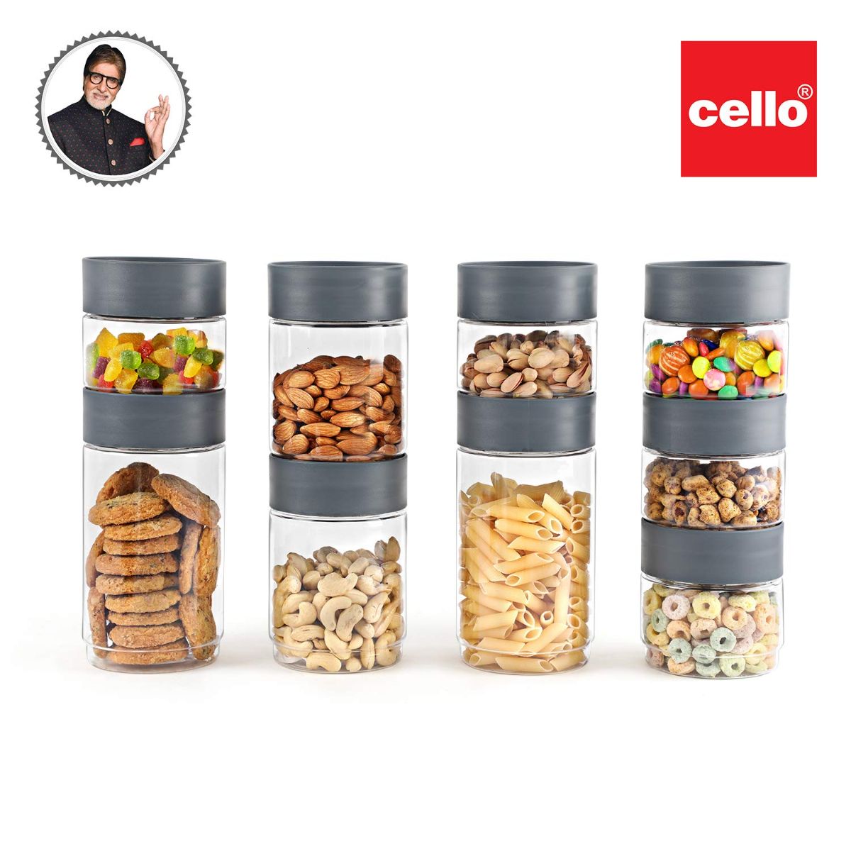 Cello Modustack PET Container, Set of 9, Assorted Size - view 11