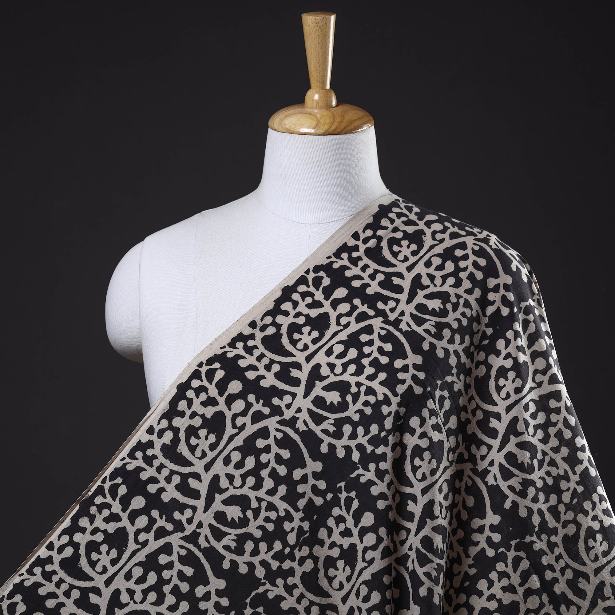 BINDAAS UNLIMITED Black - Bindaas Natural Dyed Cotton Block Print Fabric 11