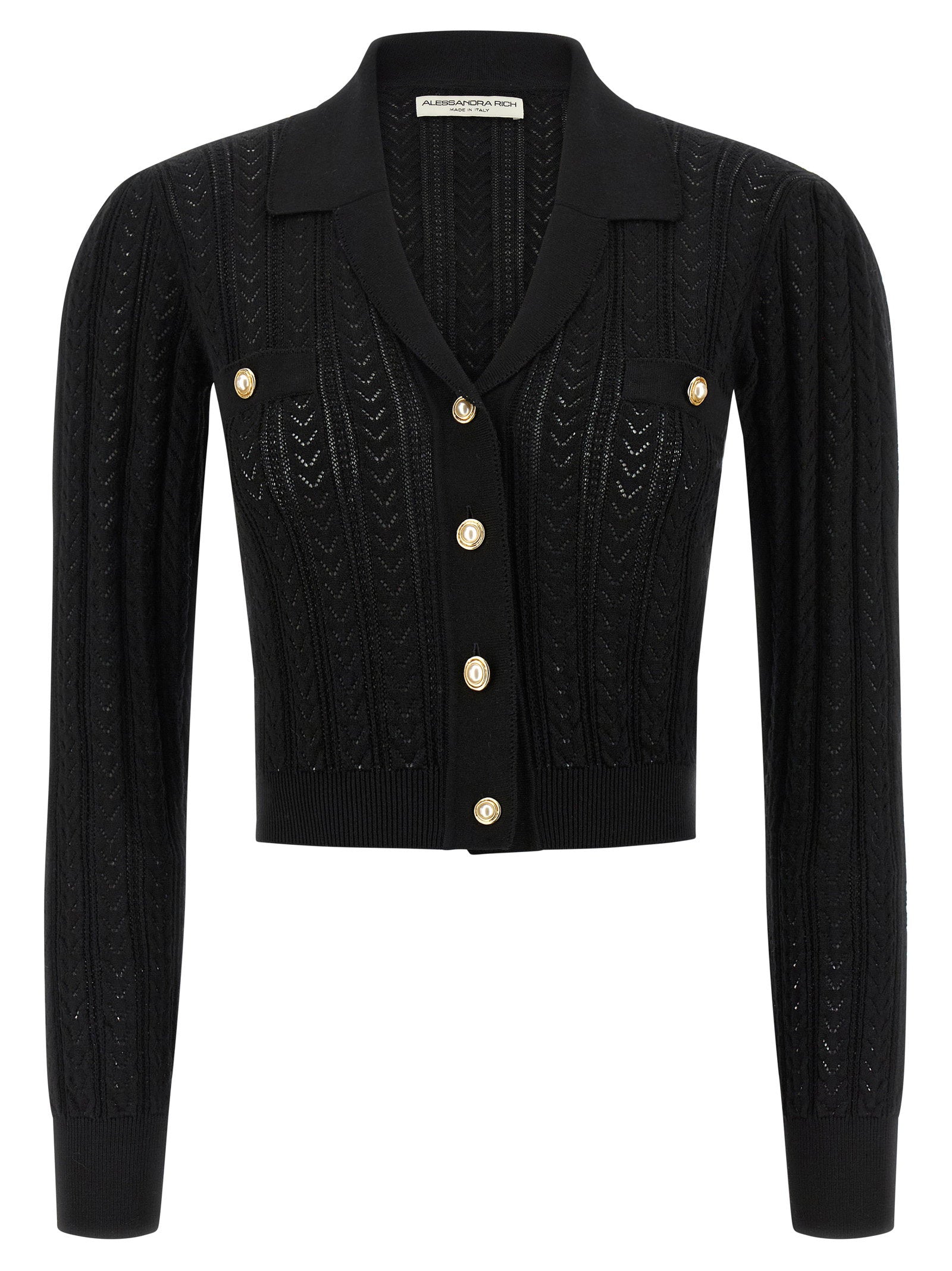 Alessandra Rich Knit Cardigan – 85% cotton 15% ws