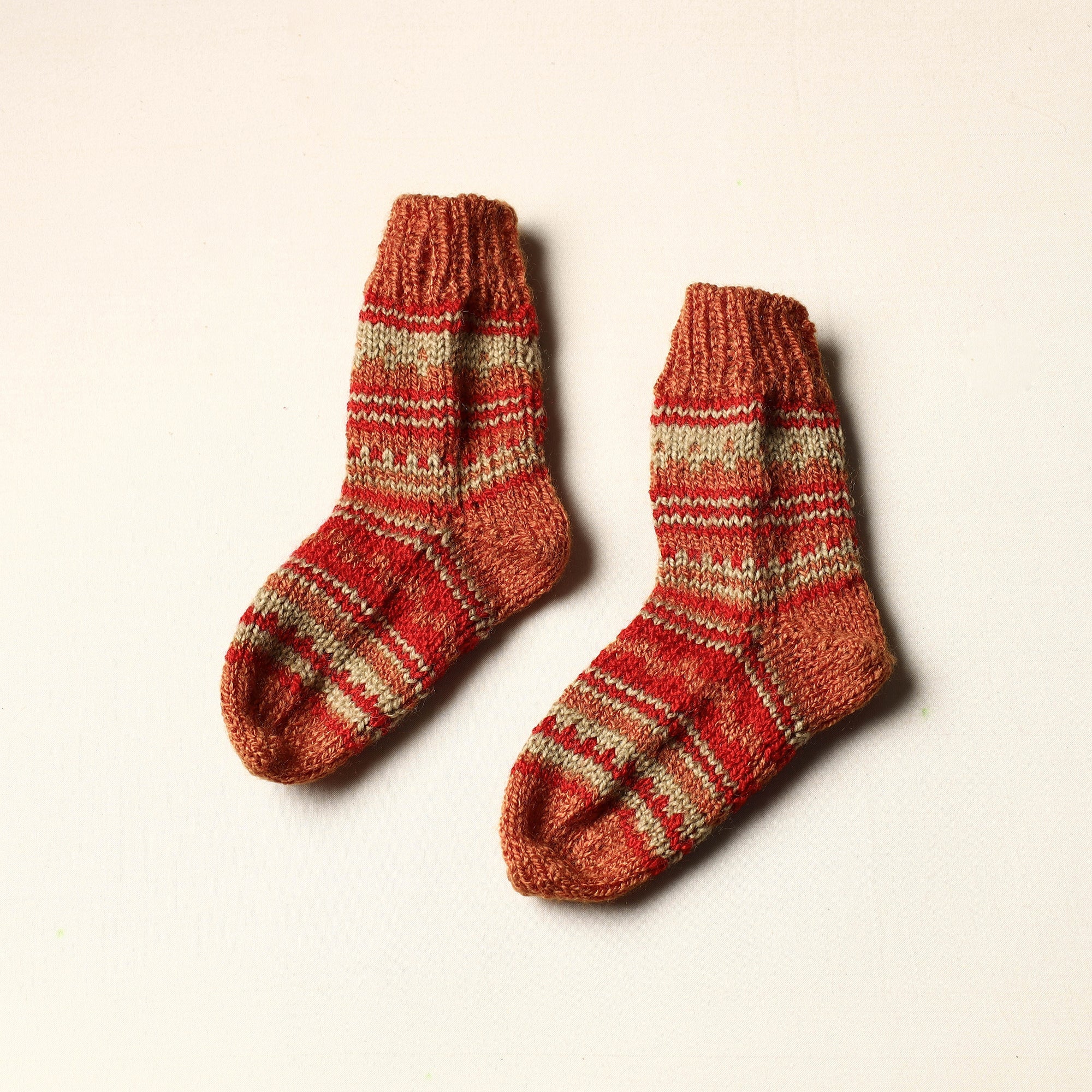 KILMORA Brown - Kumaun Hand Knitted Woolen Socks - Kids