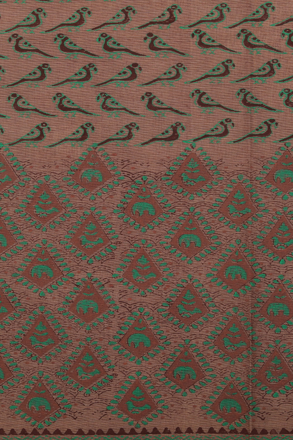 Kalanjali Ethnics Hand block printed cotton saree - view 3