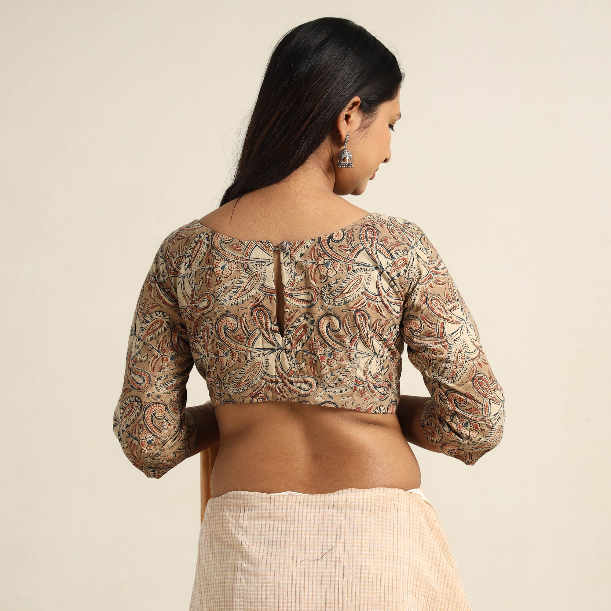 ITOKRI CASUALS Brown - Pedana Kalamkari Block Printed Cotton Stitched Blouse 21 - view 5