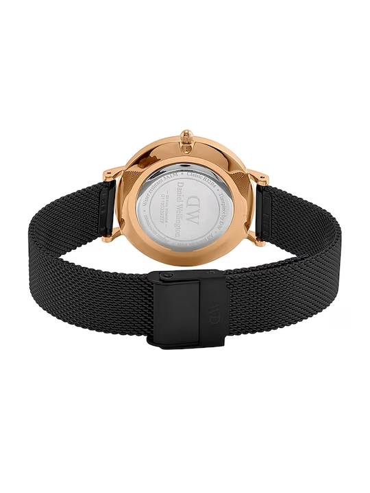 Daniel Wellington Petite Ashfield Black & Silver Stainless Steel