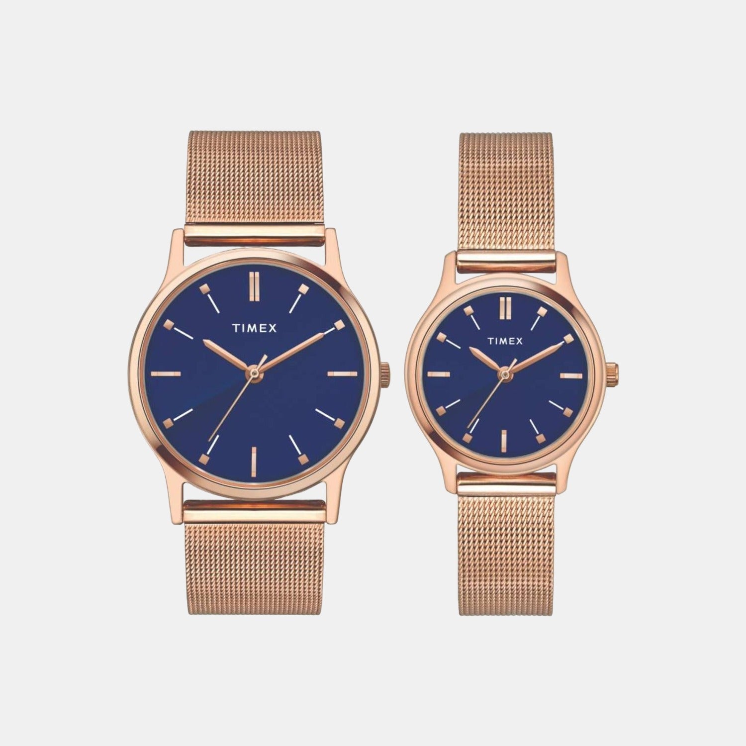 Timex Couple Quartz Blue Dial Analog Stainless Steel Watch TW00PR270