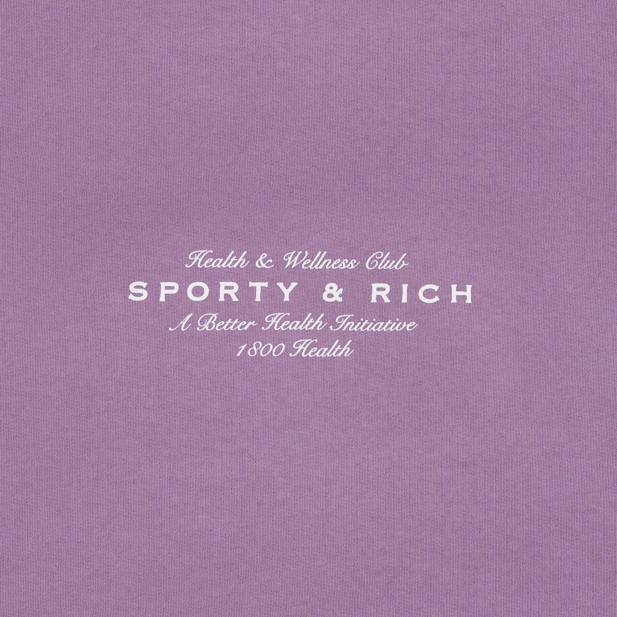 Sporty & Rich | Health Initiative Cropped Hoodie { Soft Lavender/white - view 4