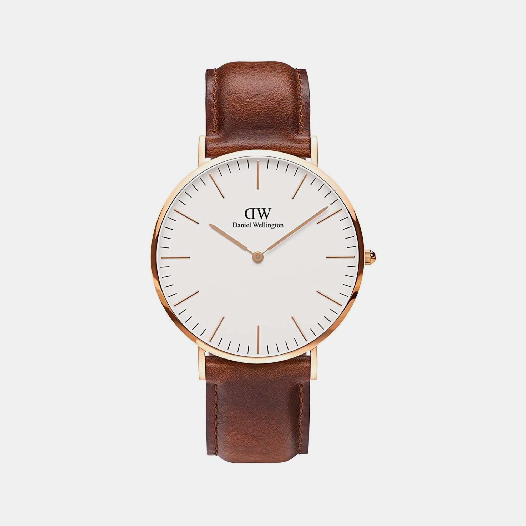 Daniel Wellington Classic Men Quartz White Dial Analog Leather Watch DW00100006