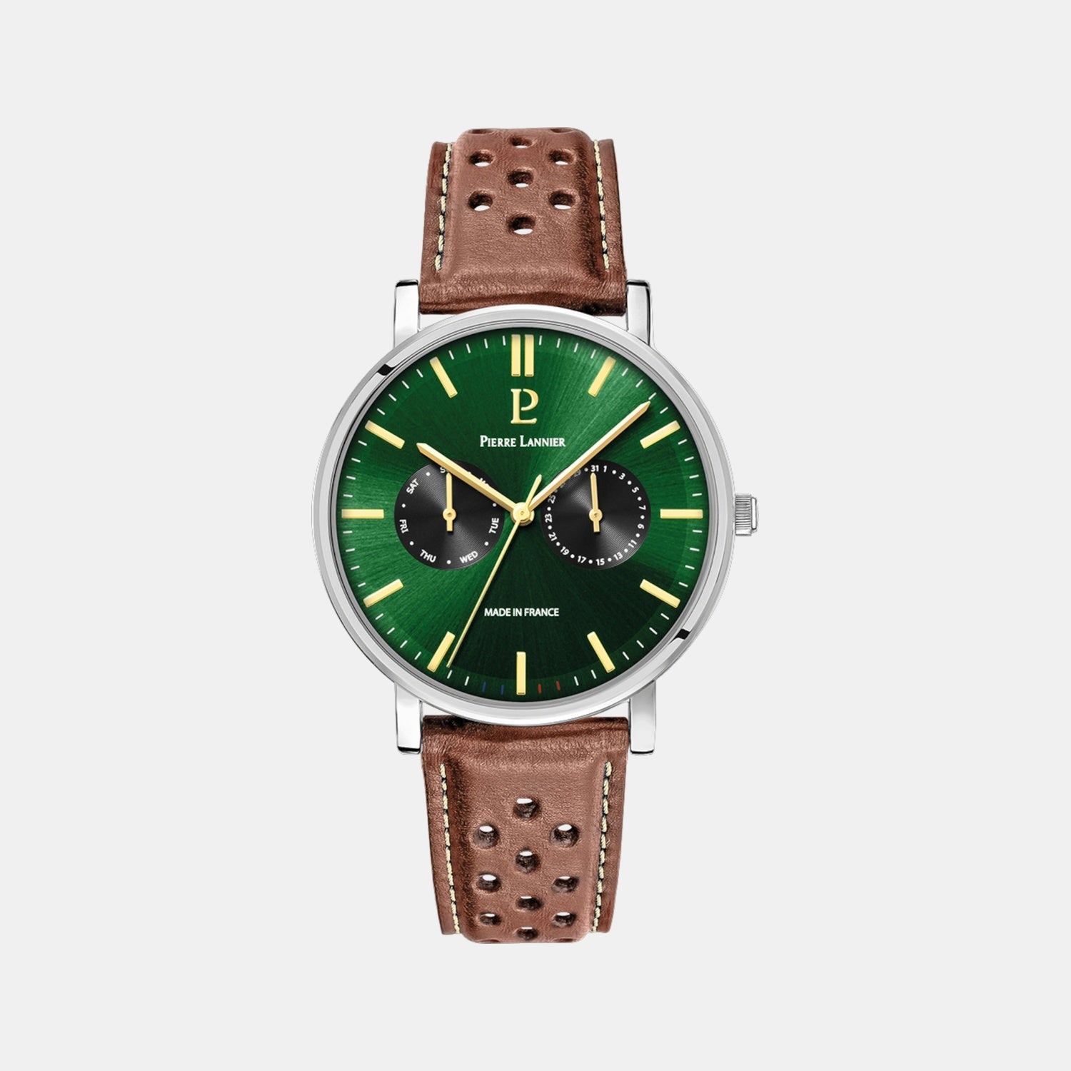 Pierre Lannier Essential Men Quartz Green Dial Analog Leather Watch 206J174 - view 2