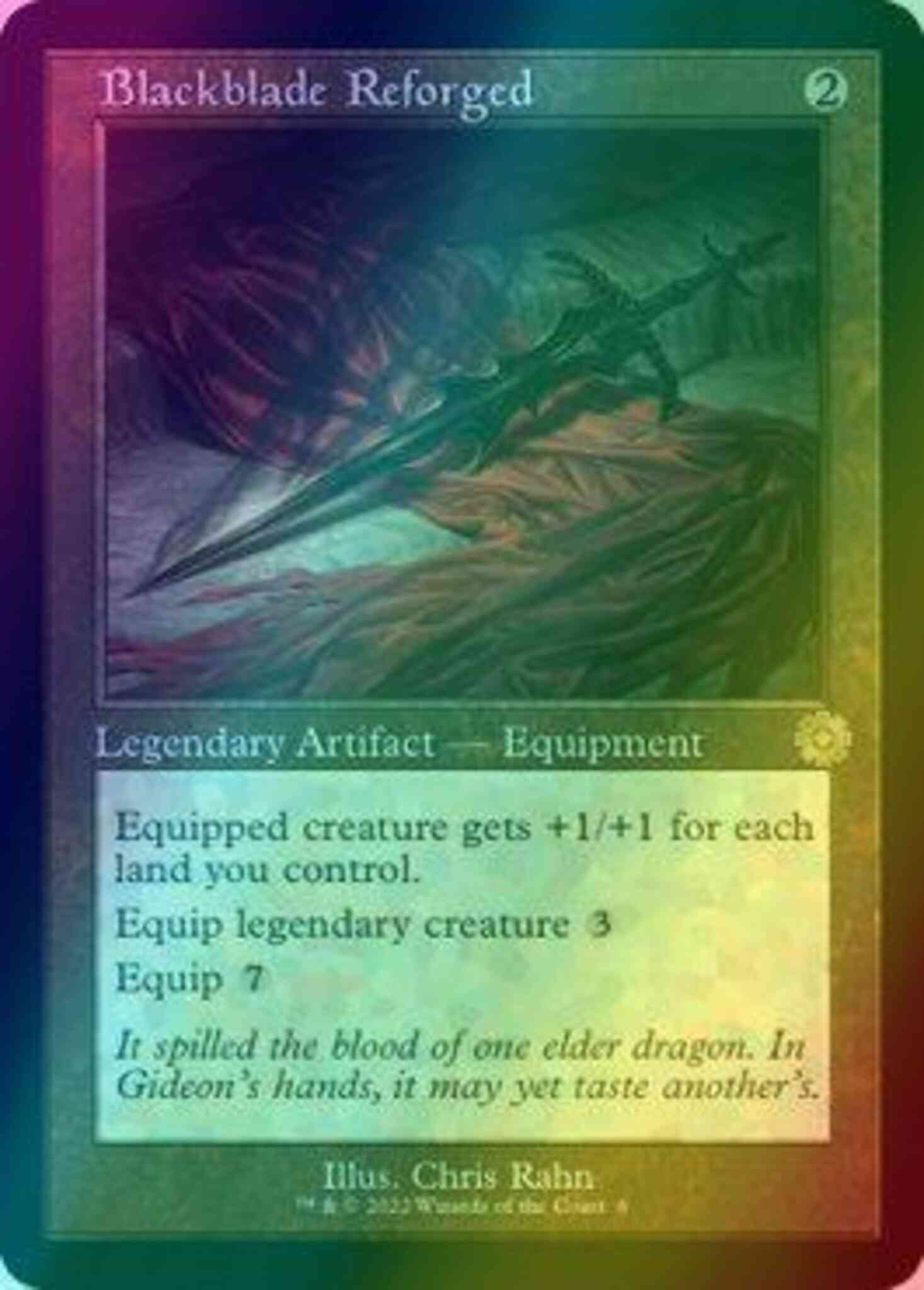 Blackblade reforged 6 – Magic Blackblade Reforged [6] [Retro Frame] [The Brothers' War Retro Artifacts] [Foil]