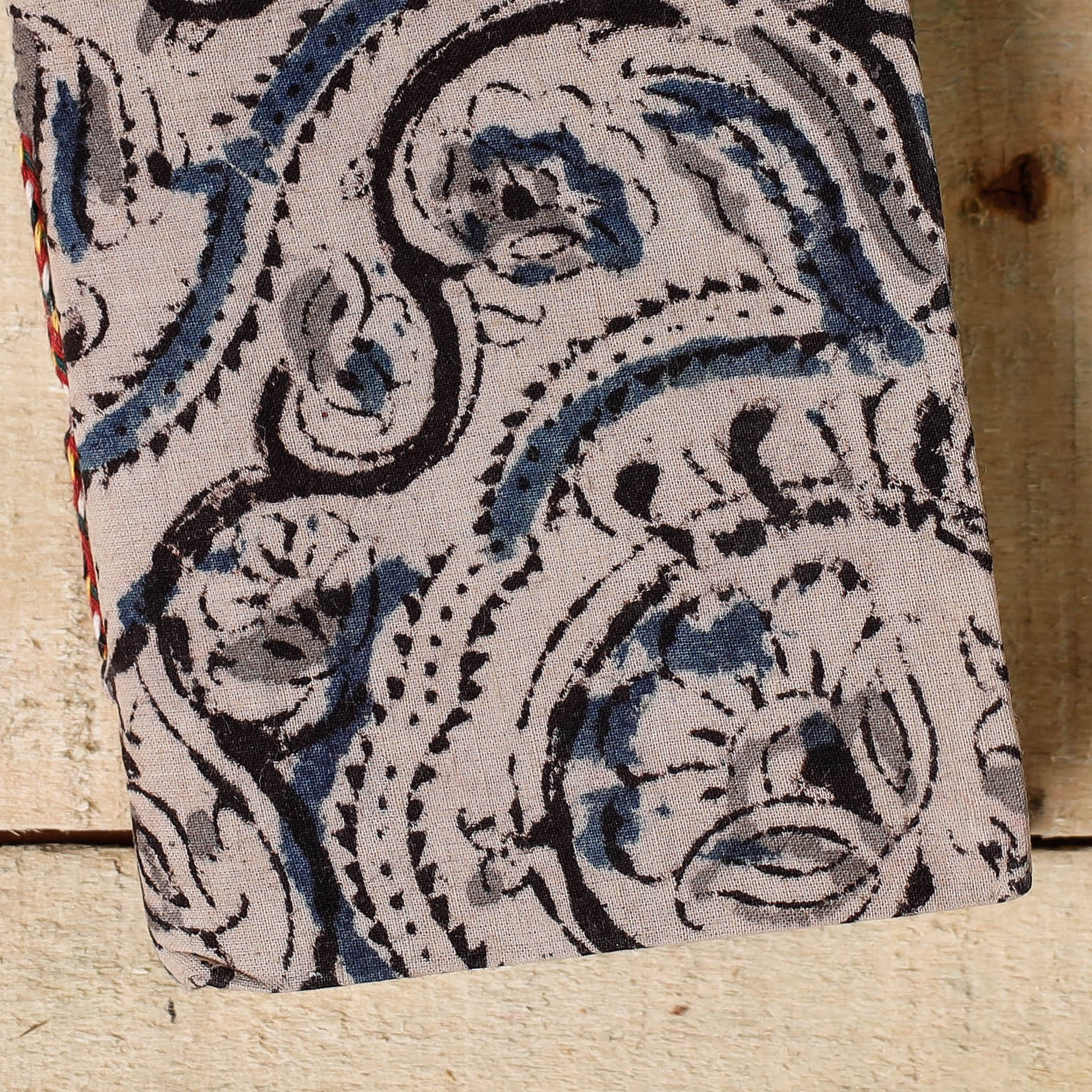 BINDAAS UNLIMITED Beige - Kalamkari Fabric Cover Handmade Paper Notebook (5 x 3 in) - view 2