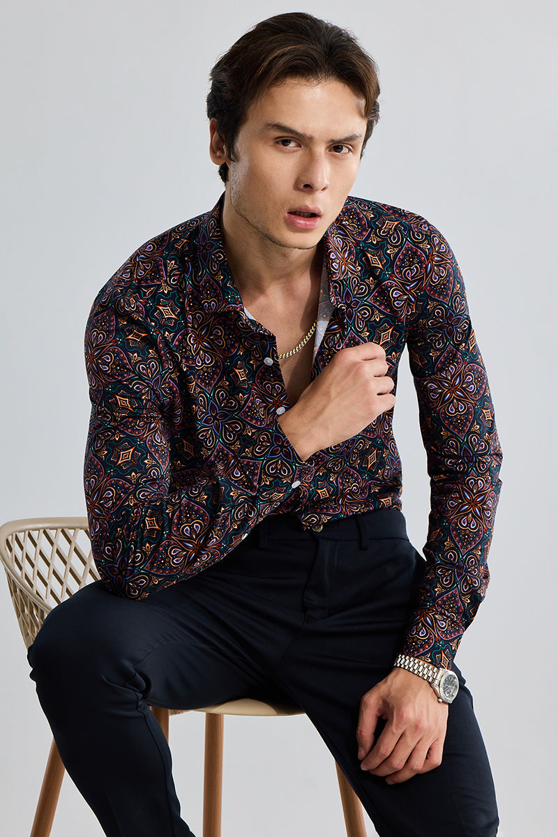 SNITCH EasyFlex Petal Motif Multicolour Shirt