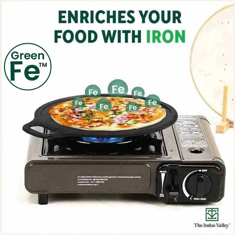 The Indus Valley Super Smooth Cast Iron Tawa,Pre-seasoned, Nonstick, 100% Pure, Toxin-free, Free ₹110 Spatula, 27.9cm/30.5cm, 2.15kg/2.3kg - view 6