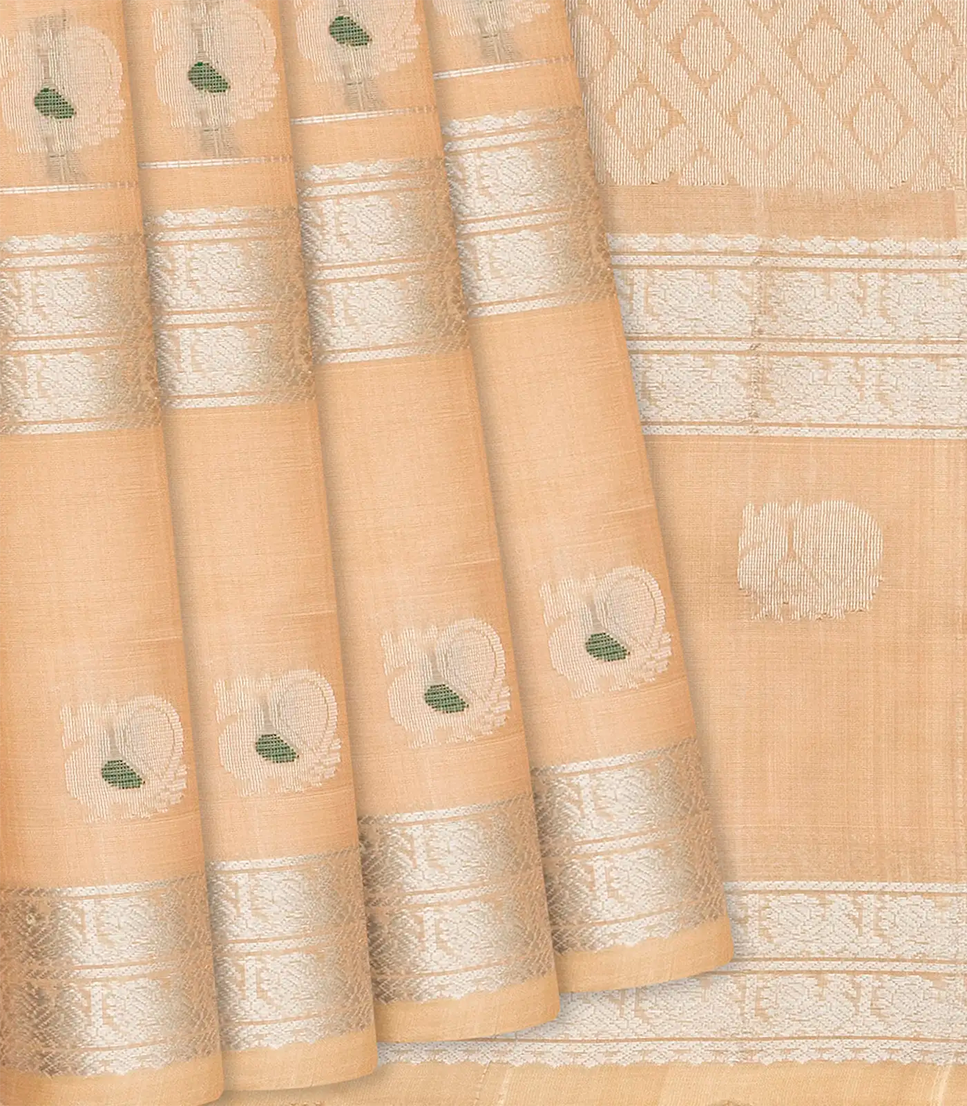 RmKV Peach Handloom Chirala Soft Silk Saree With Annam Motifs-Peach