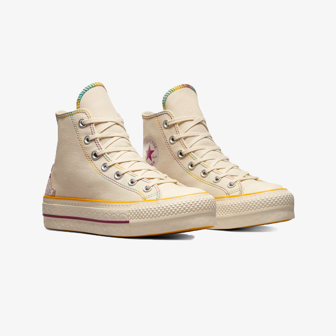 Converse | CHUCK TAYLOR ALL STAR LIFT HI { NATURAL IVORY/LEGEND BERRY - view 2