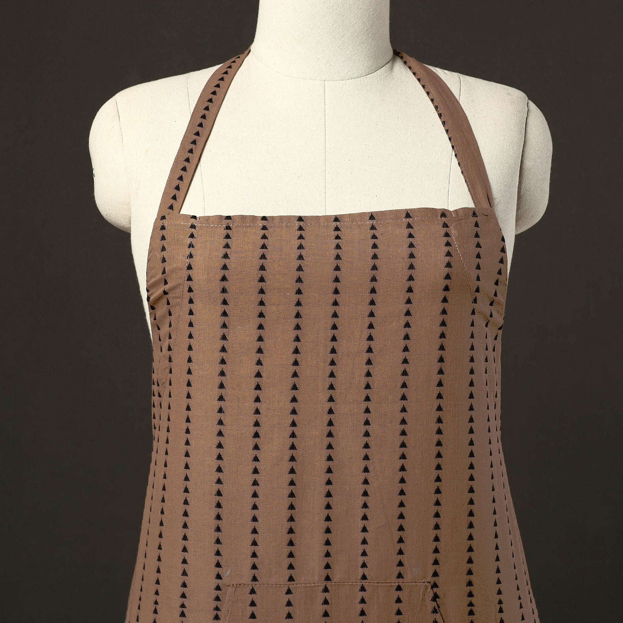 JALPARI Brown - Jacquard Weave Cotton Apron with Pocket 07 - view 2