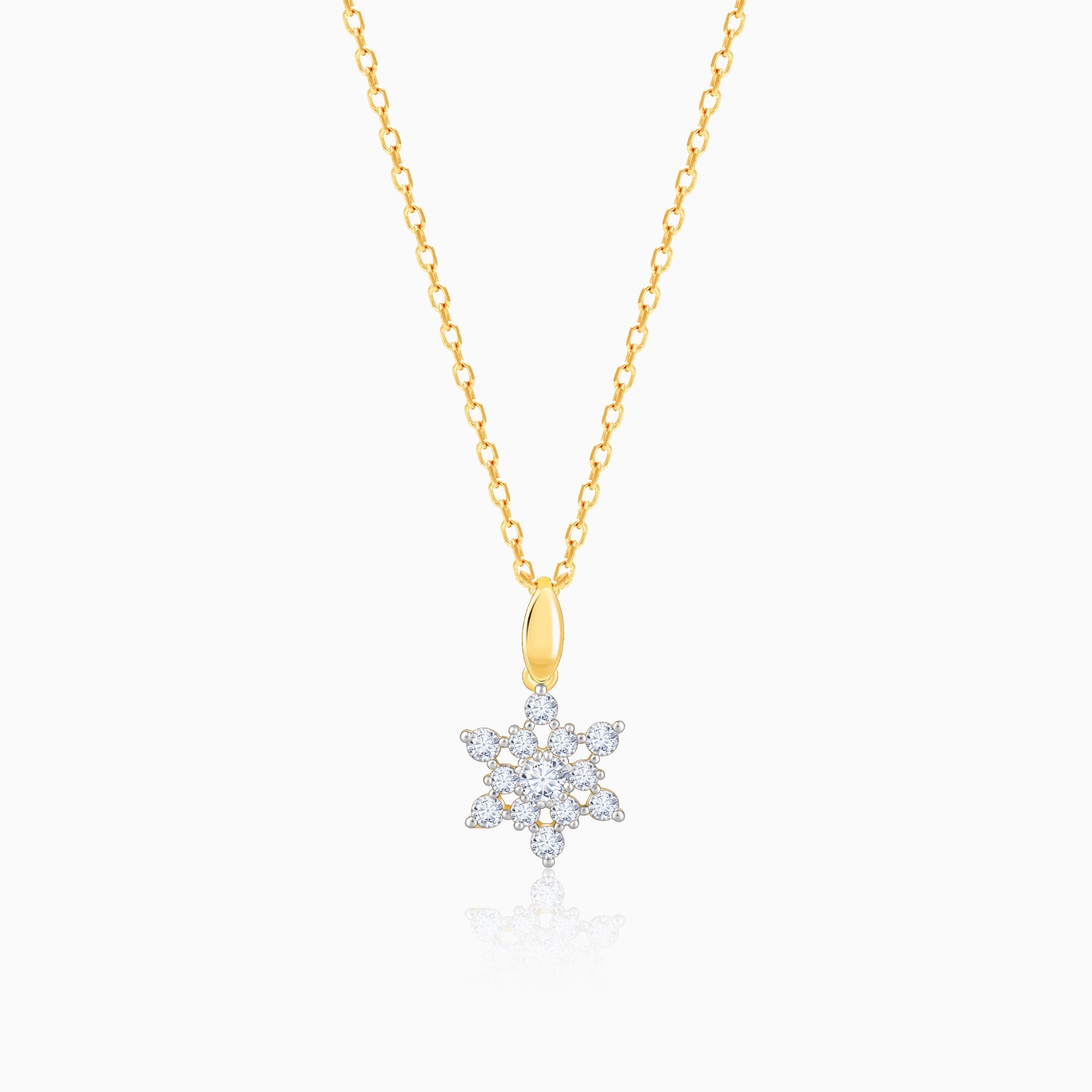 GIVA Jewellery Gold Frost Diamond Pendant