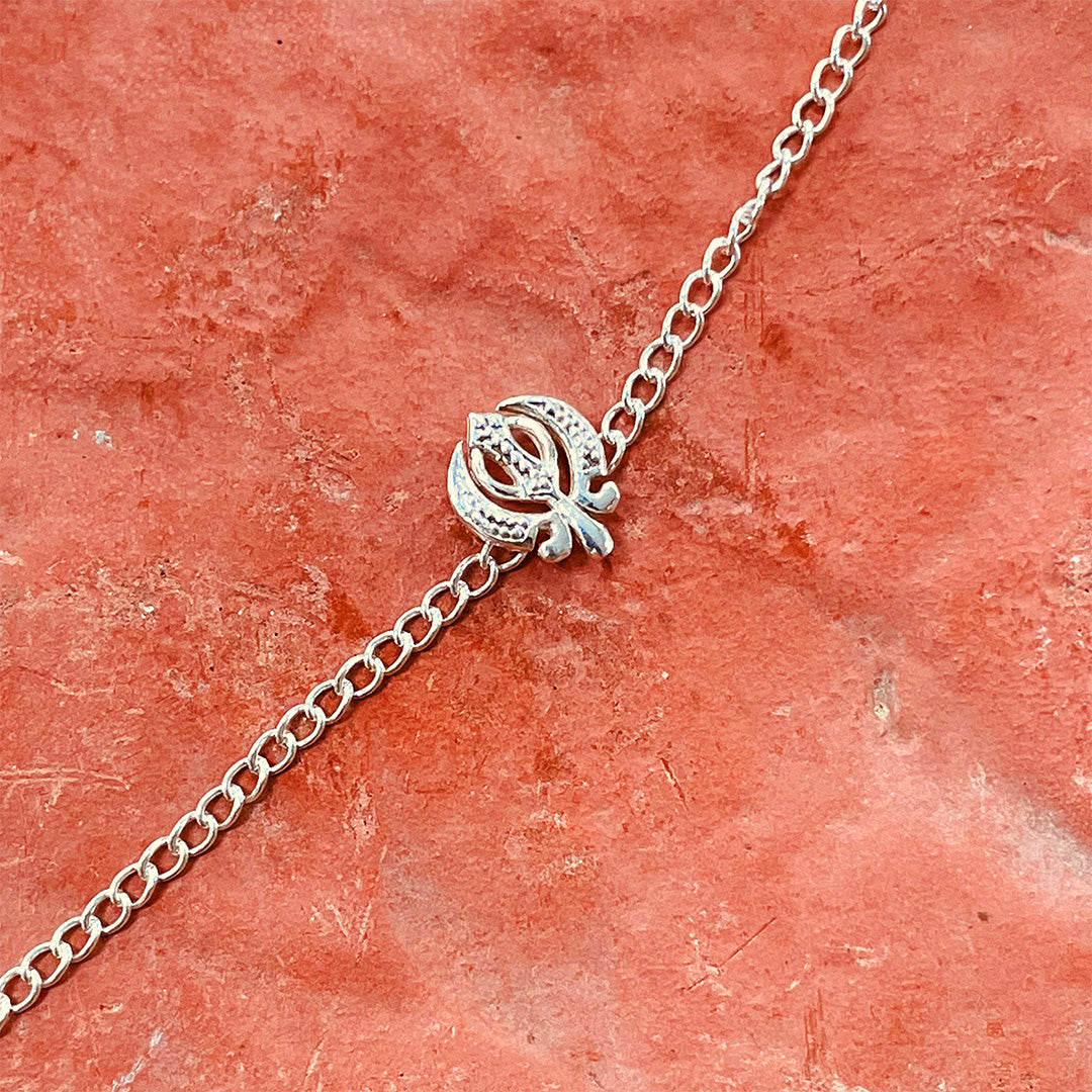 trueBrowns Men 925 Sterling Silver Khanda Silver Chain Bracelet - view 2