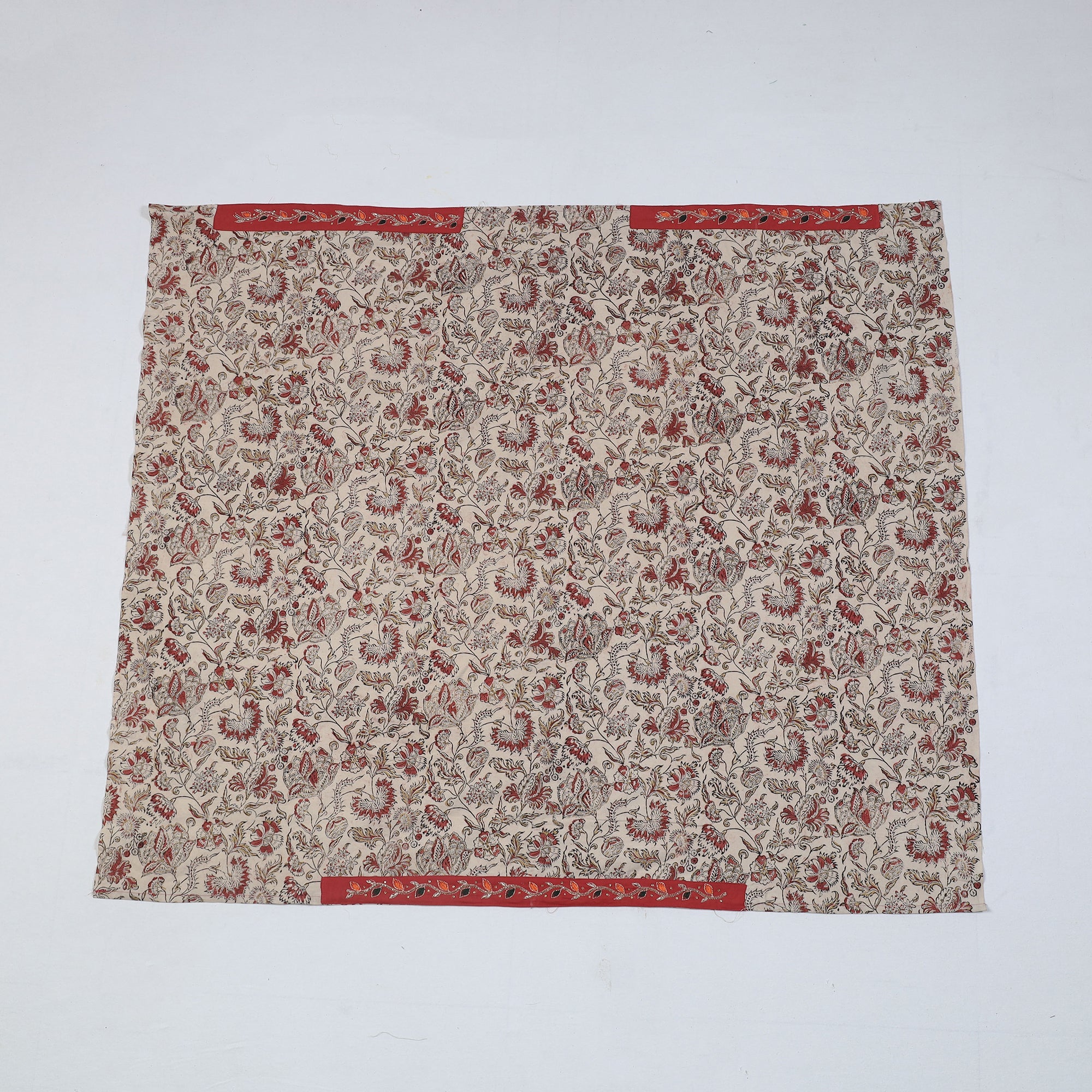 NOORI BAZAR Beige - Zardozi Hand Embroidered Kalamkari Cotton Blouse Piece - view 2