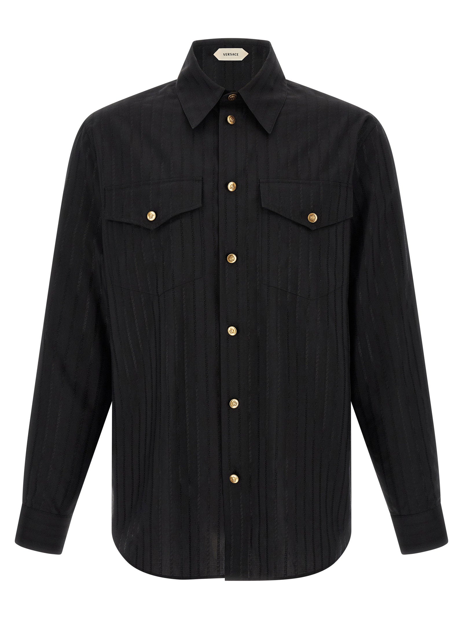 Versace Jacquard Silk Shirt – 56% cotton, 44% silk