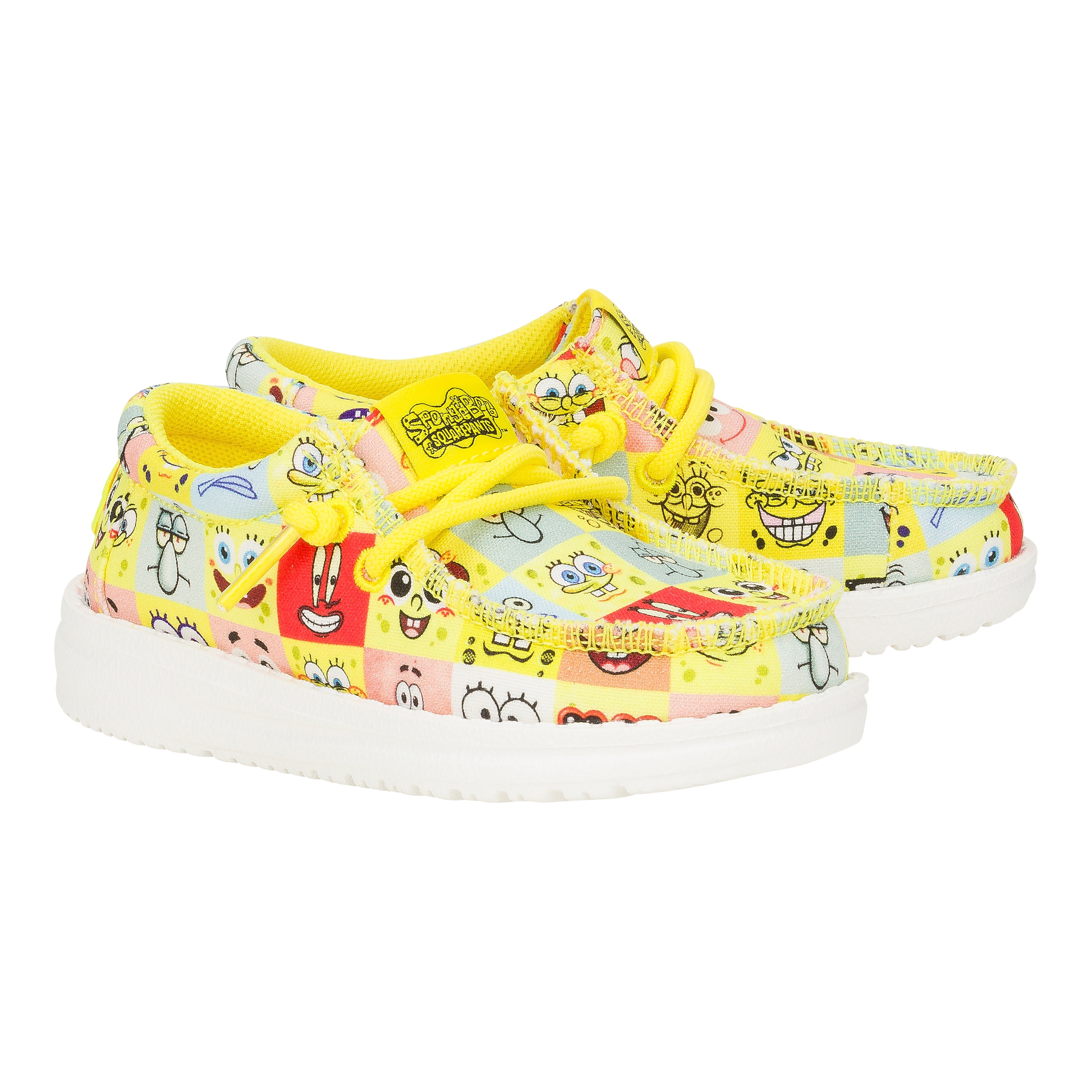 HEYDUDE shoes Wally Toddler SpongeBob Faces - Cyber Yellow/Multi - view 2