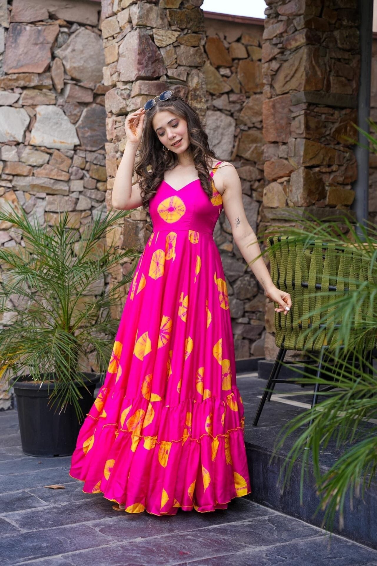 Idaho-o Gravity pink Viscos silk dress